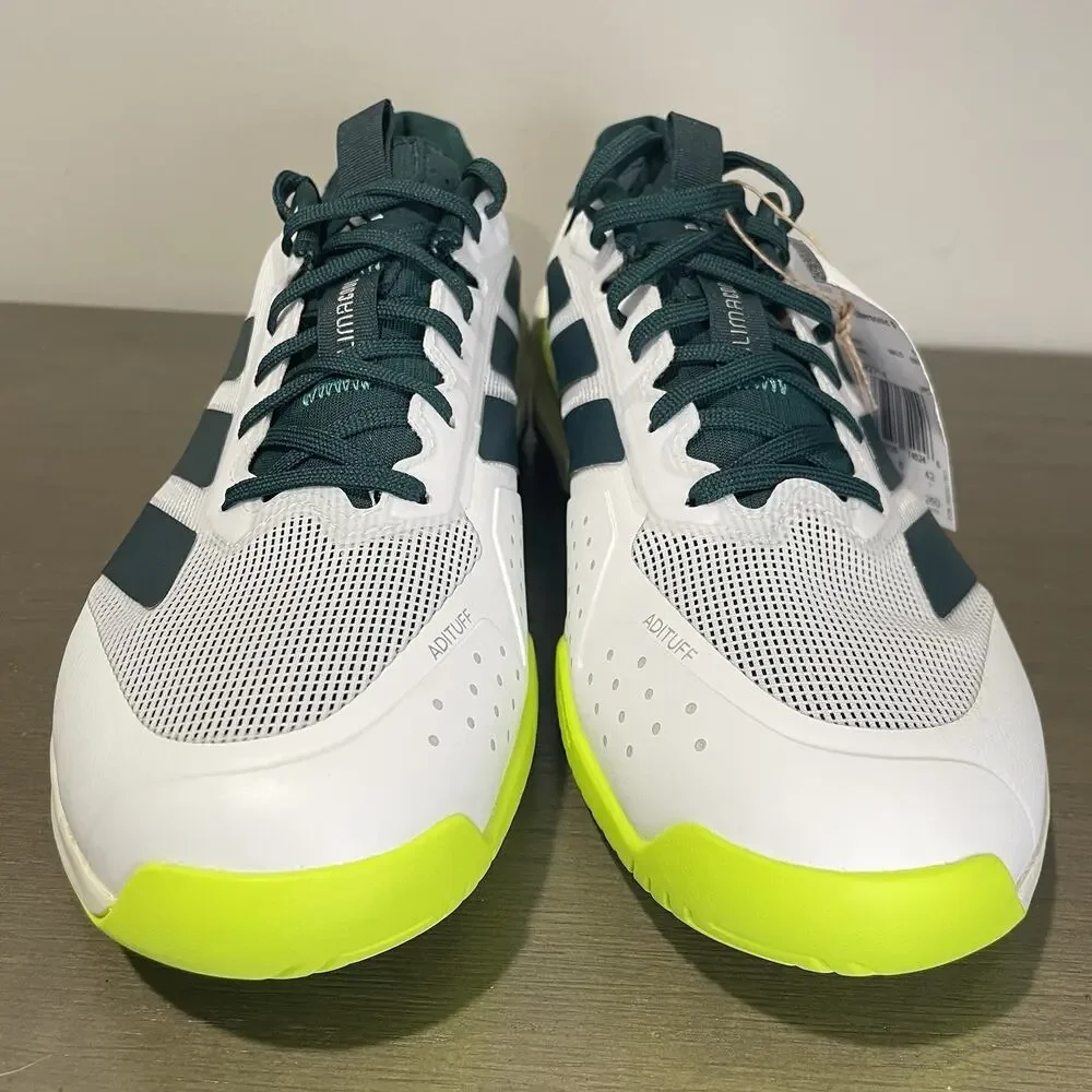 Adidas Mens Size 8.5 Tennis Shoes NEW Adizero Ubersonic 5 JQ2714 Green White